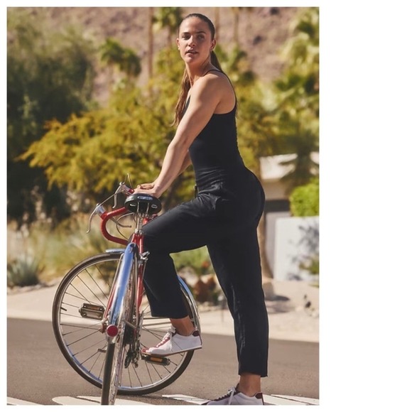 Athleta Retreat Linen Wide Leg Pants Size 1X Black Drawstring Elastic Waist NWT - Picture 2 of 9